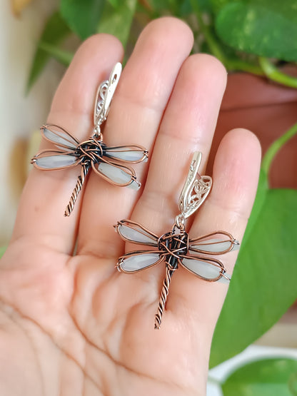 Dangling dragonfly earrings