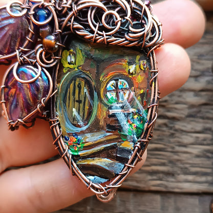 Squirrel's house necklace