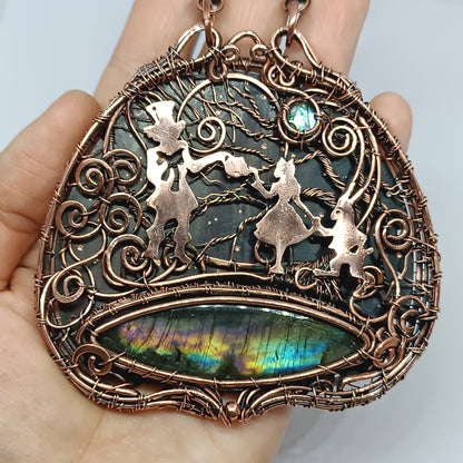Wire wrapped statement necklace