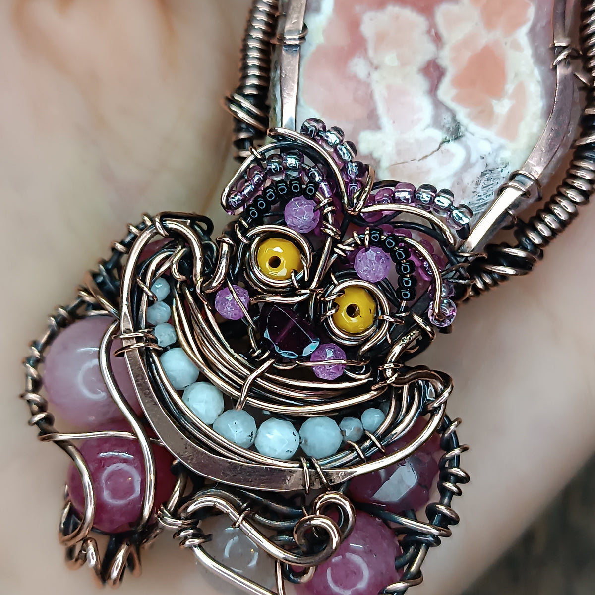Pink smiling cat necklace🩷😻