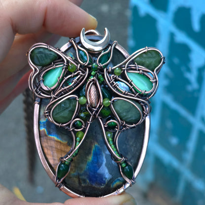 Luna moth necklace