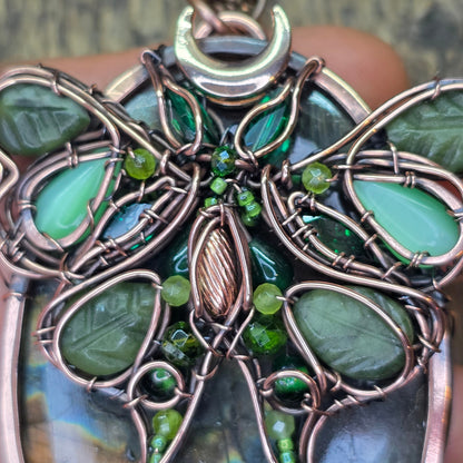 Luna moth necklace