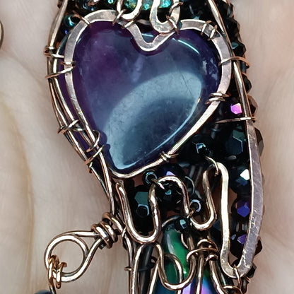 Amethyst 💜 Secret Keeper. Raven necklace.