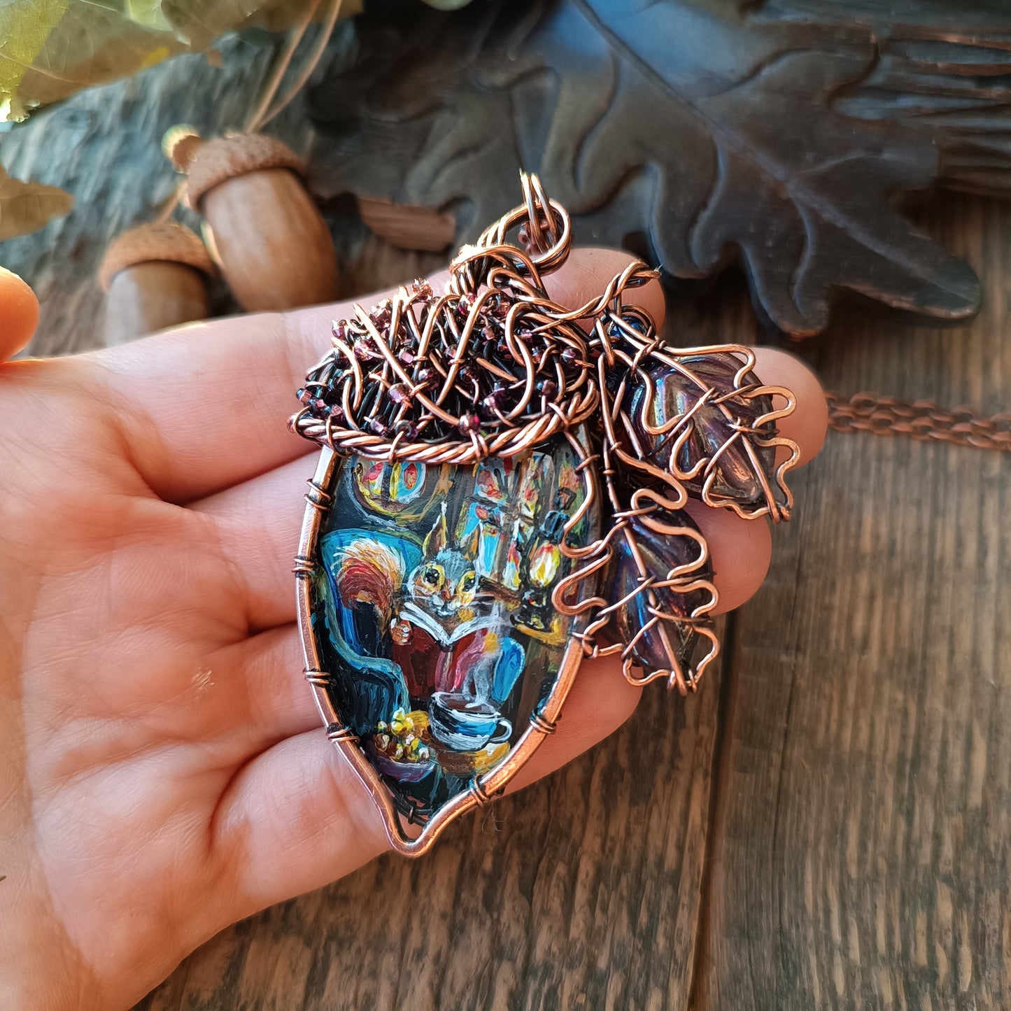 Squirrel's house necklace