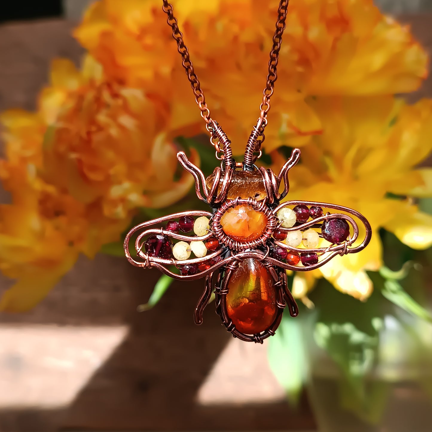 For Gwendolyn. Final payment.Sunny honey bee pendant