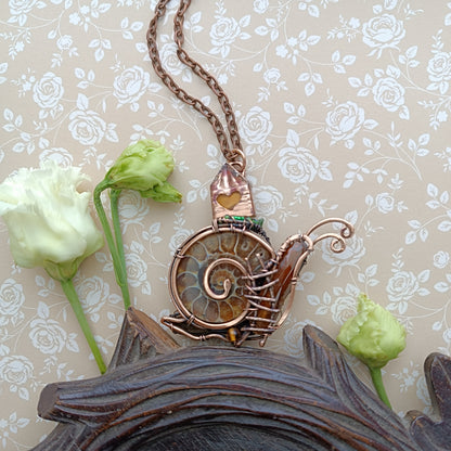 Snail and Fairy house necklace