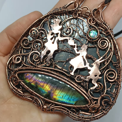 Wire wrapped statement necklace