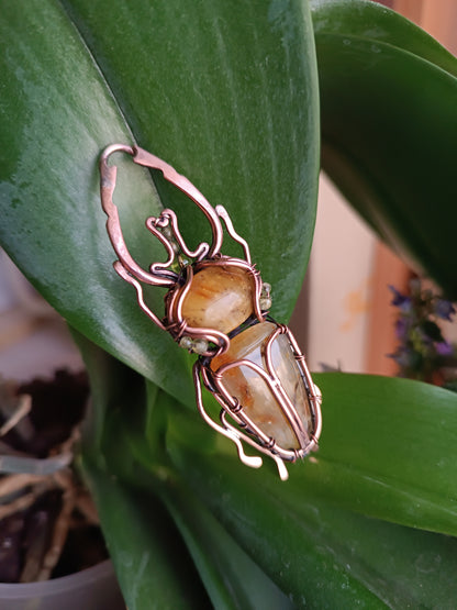 Stag beetle necklace