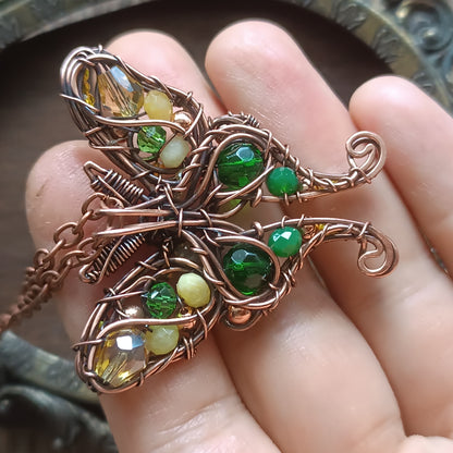 Luna moth necklace
