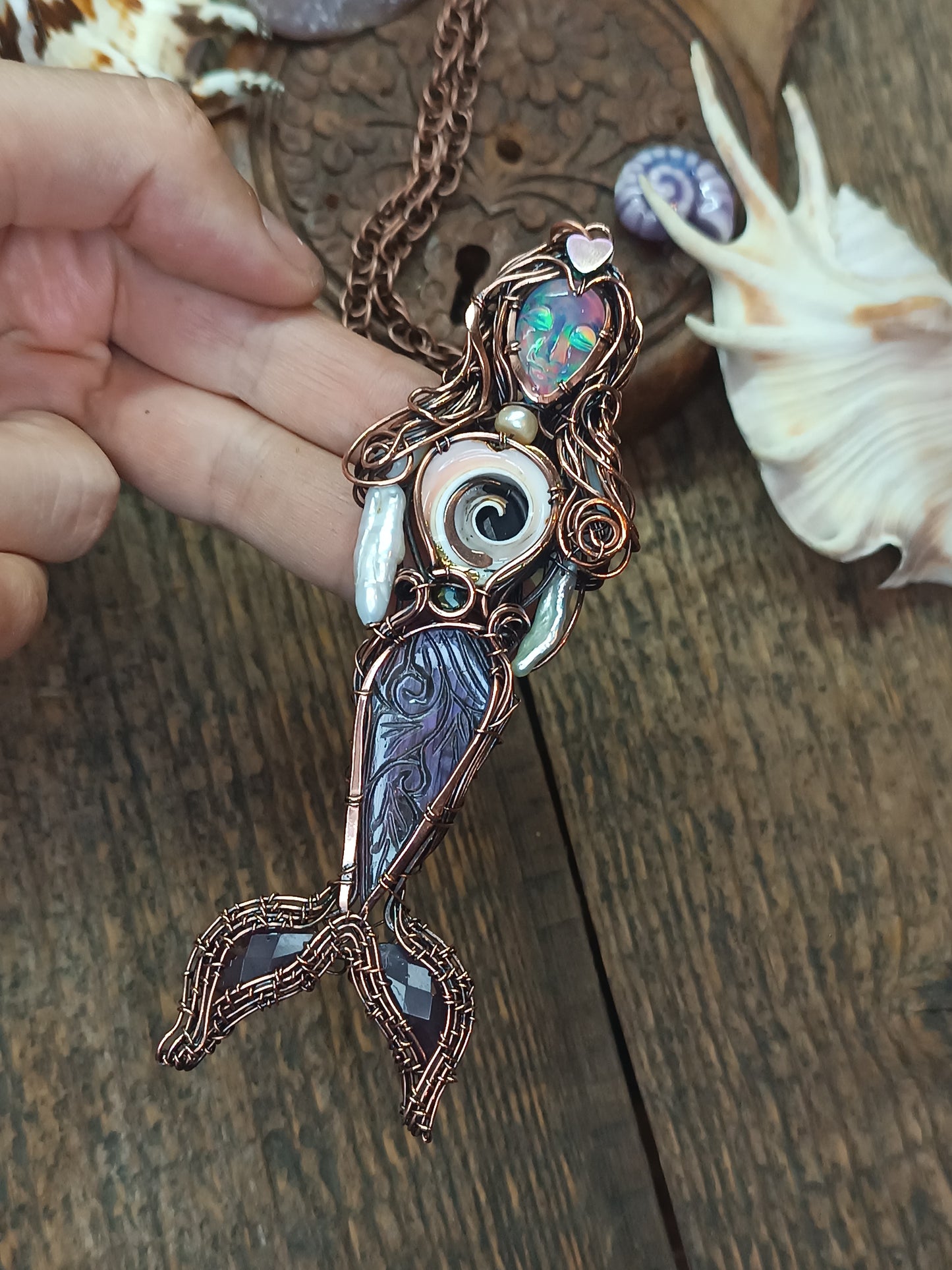 Aurora mermaid necklace🧜💜
