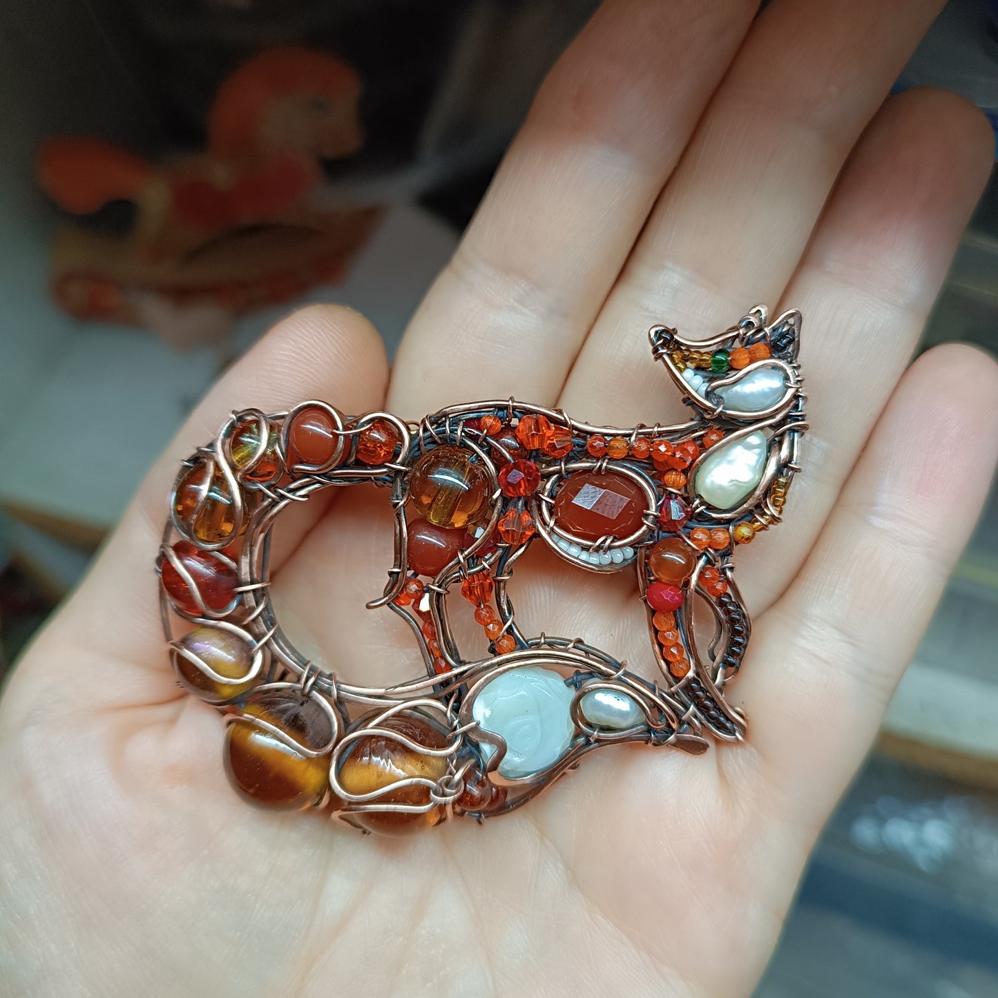 For Amanda. Fox brooch.