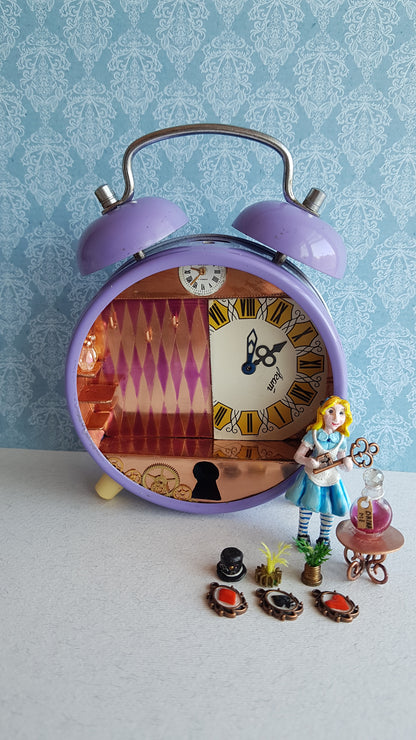 Night lamp clock miniature diorama.