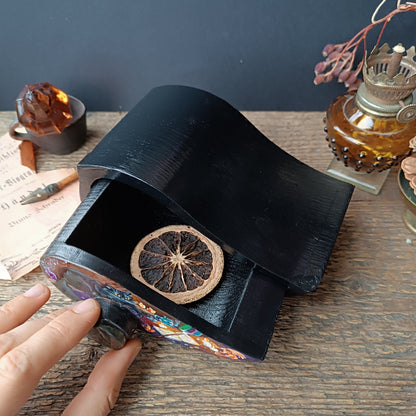 "Magic Halloween". Jewelry box for your secrets and trinkets 🐈‍⬛🐉🔮