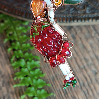 Sweet raspberry fairy pendant