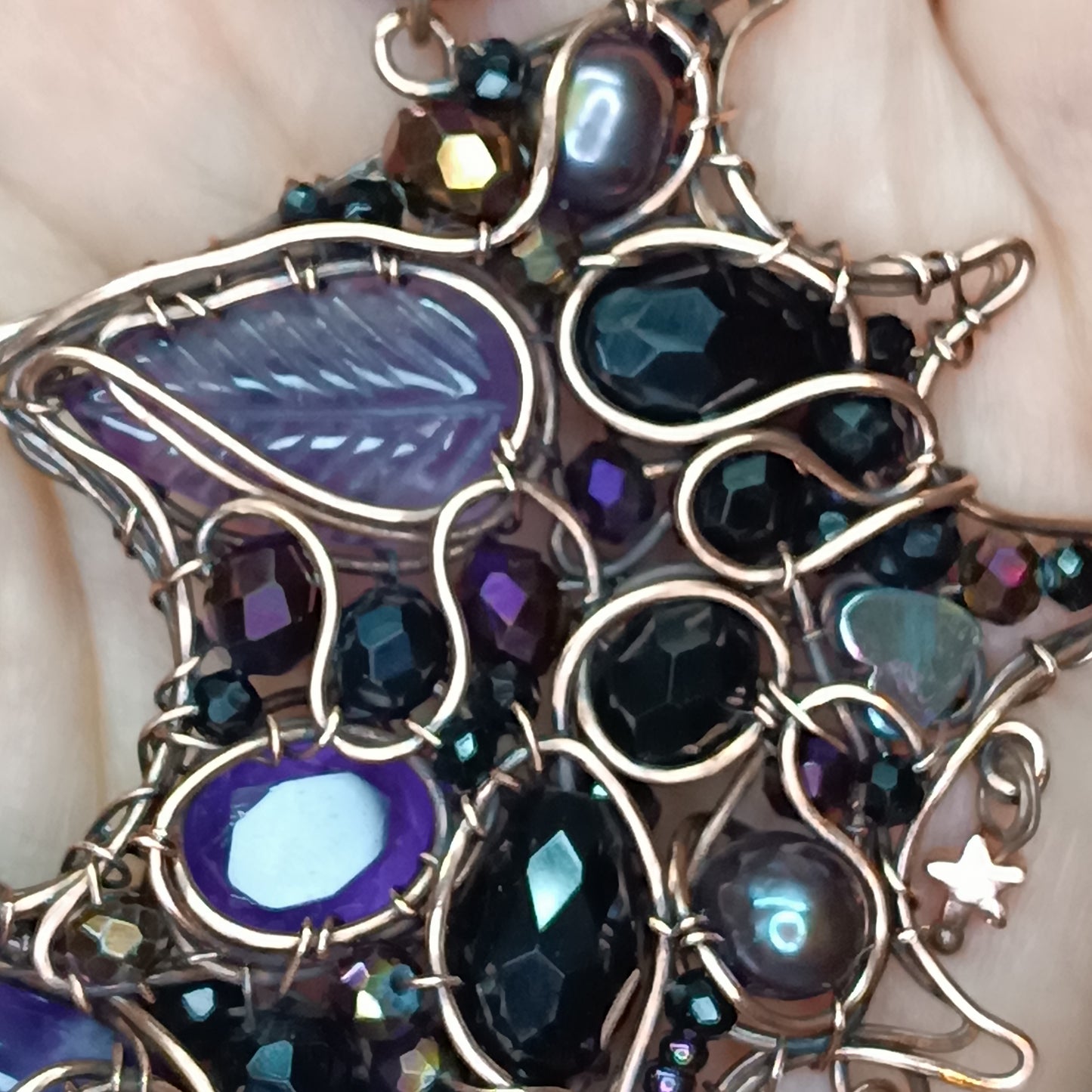 Purple night keeper. Dragon necklace.