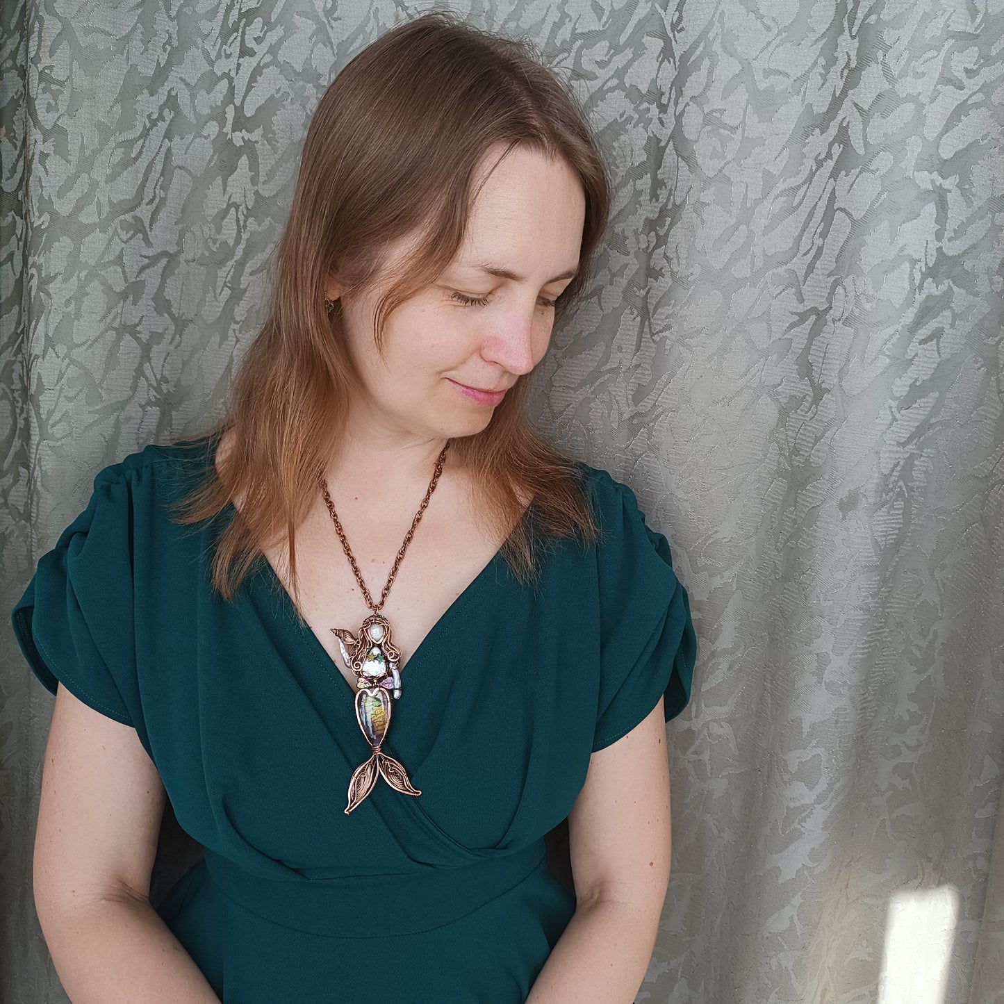 The Goddess of the sea. Mermaid necklace💚💛💜🧜