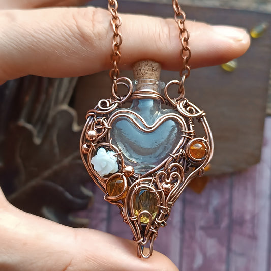 Citrine sunset. vial necklace