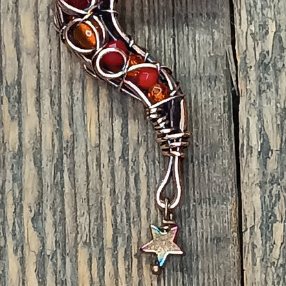 The ballad of Red dragon and his love. Wearable art necklace.