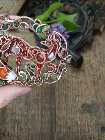 A day in the forest. Fairy tale fox necklace.