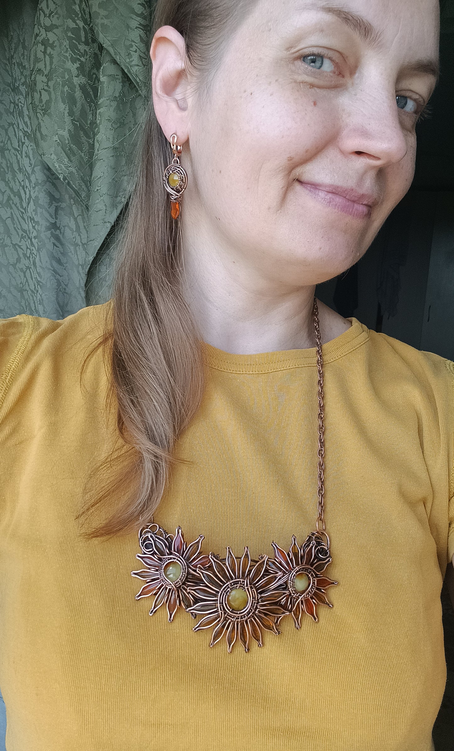 Sunflower necklace