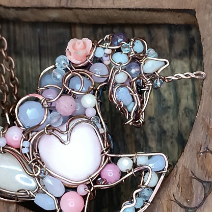 Pink unicorn pendant. Absolutely one of a kind!