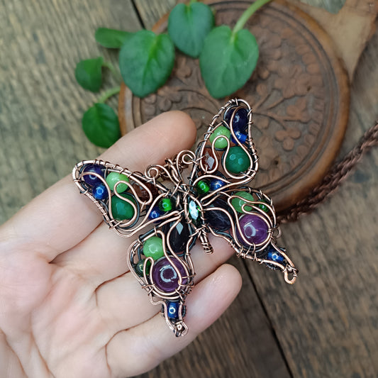 Wild grapes garden butterfly necklace 🍇🦋