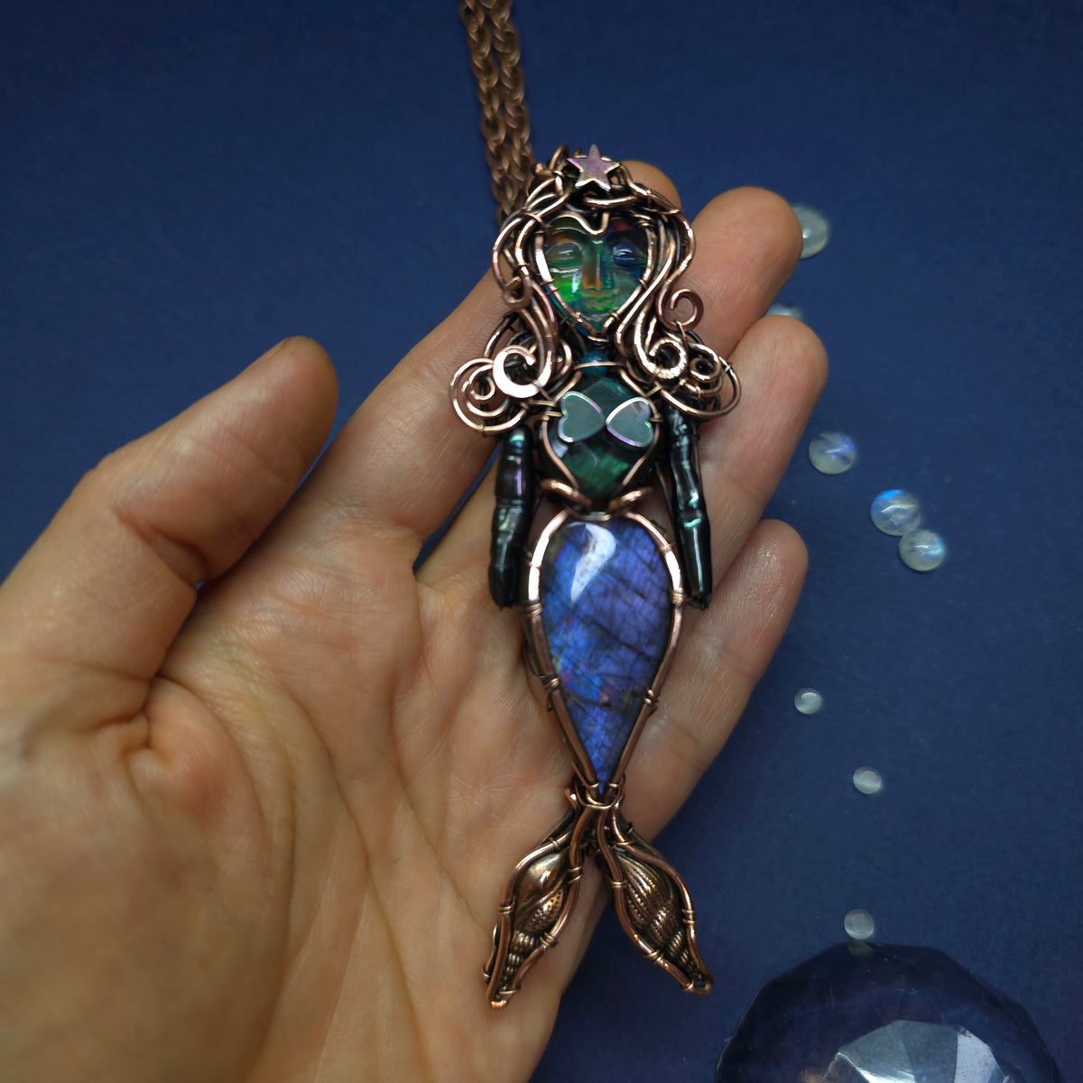 Aurora mermaid necklace