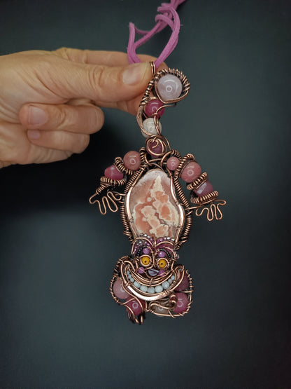 Pink smiling cat necklace🩷😻