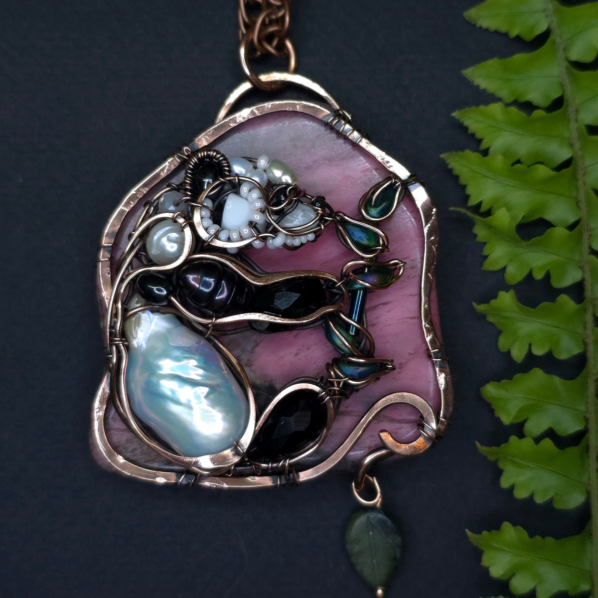 Sunrise meal. Wire wrapped panda necklace