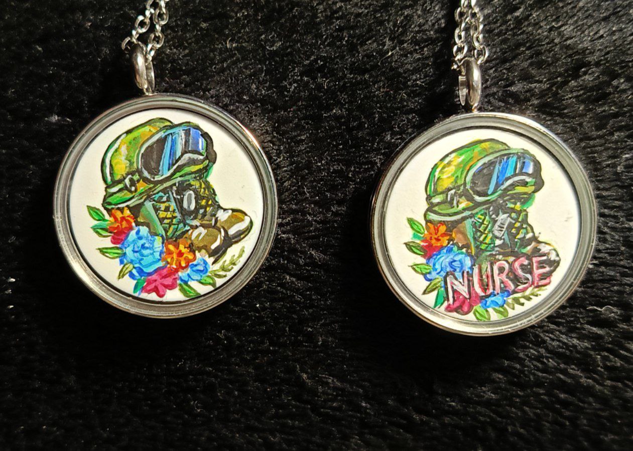 For Glen. 2 hand painted pendants.
