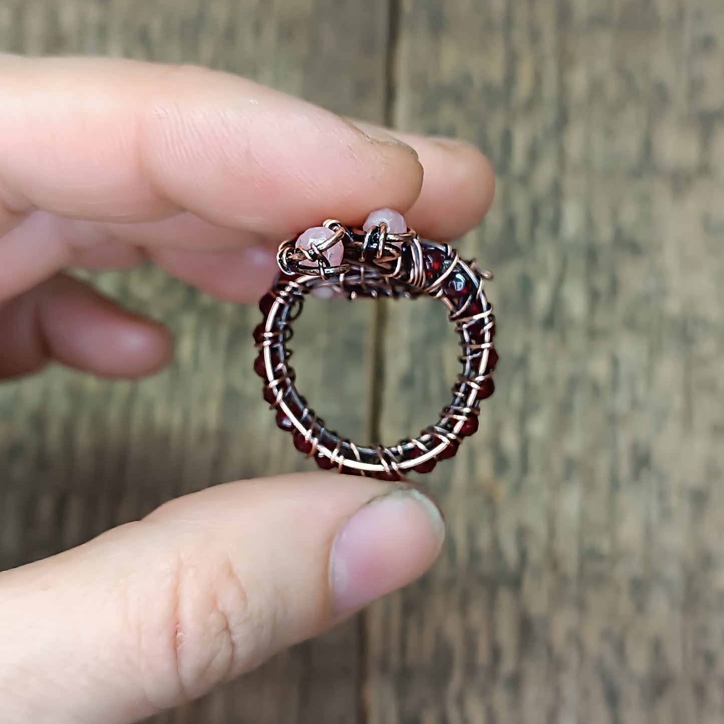 Pink bird ring (adjustable, size S-L)