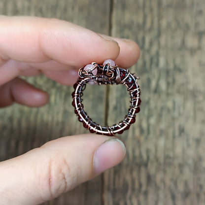 Pink bird ring (adjustable, size S-L)