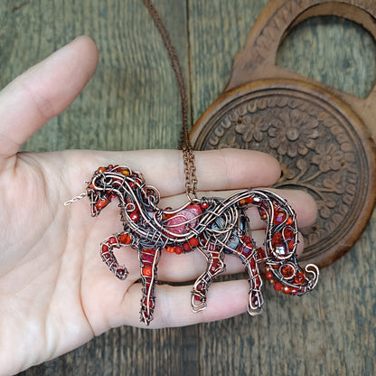 Red horse pendant.