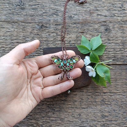 Luna moth necklace