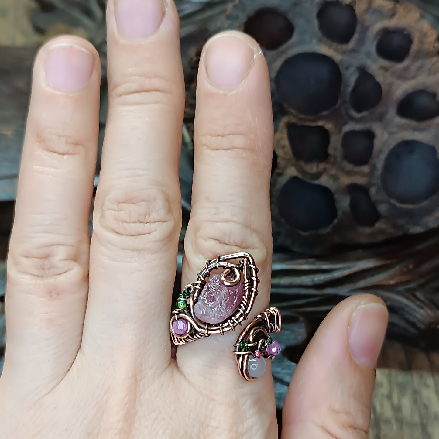 Pink tourmaline ring. Adjustable size