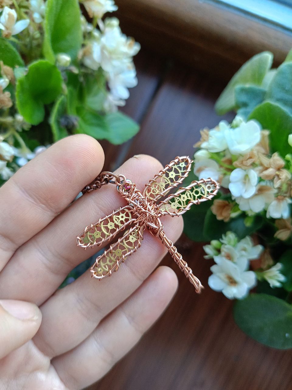 Dragonfly charm. Steam punk wings.