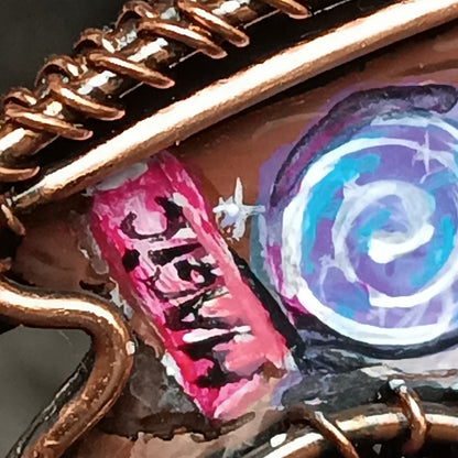 Halloween story. Painted bat necklace