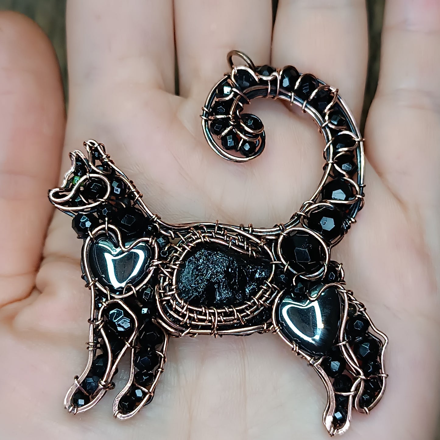 Meow-meow, the black cat pendant