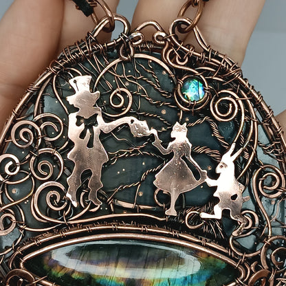 Wire wrapped statement necklace