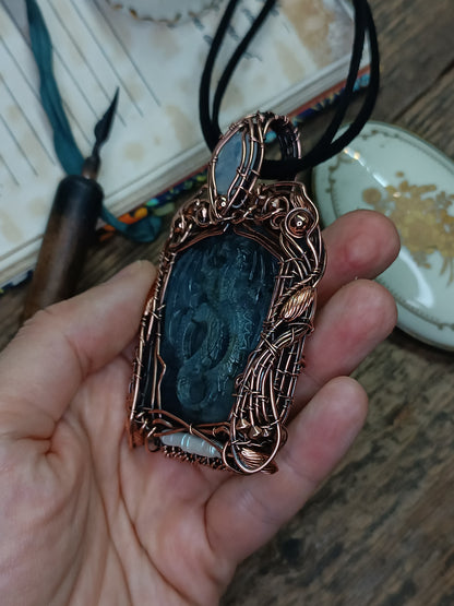 Blue dragon necklace