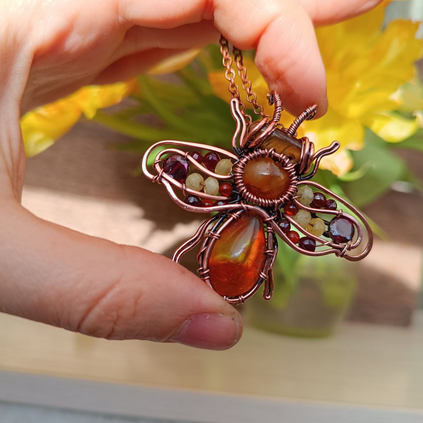 For Gwendolyn. Final payment.Sunny honey bee pendant