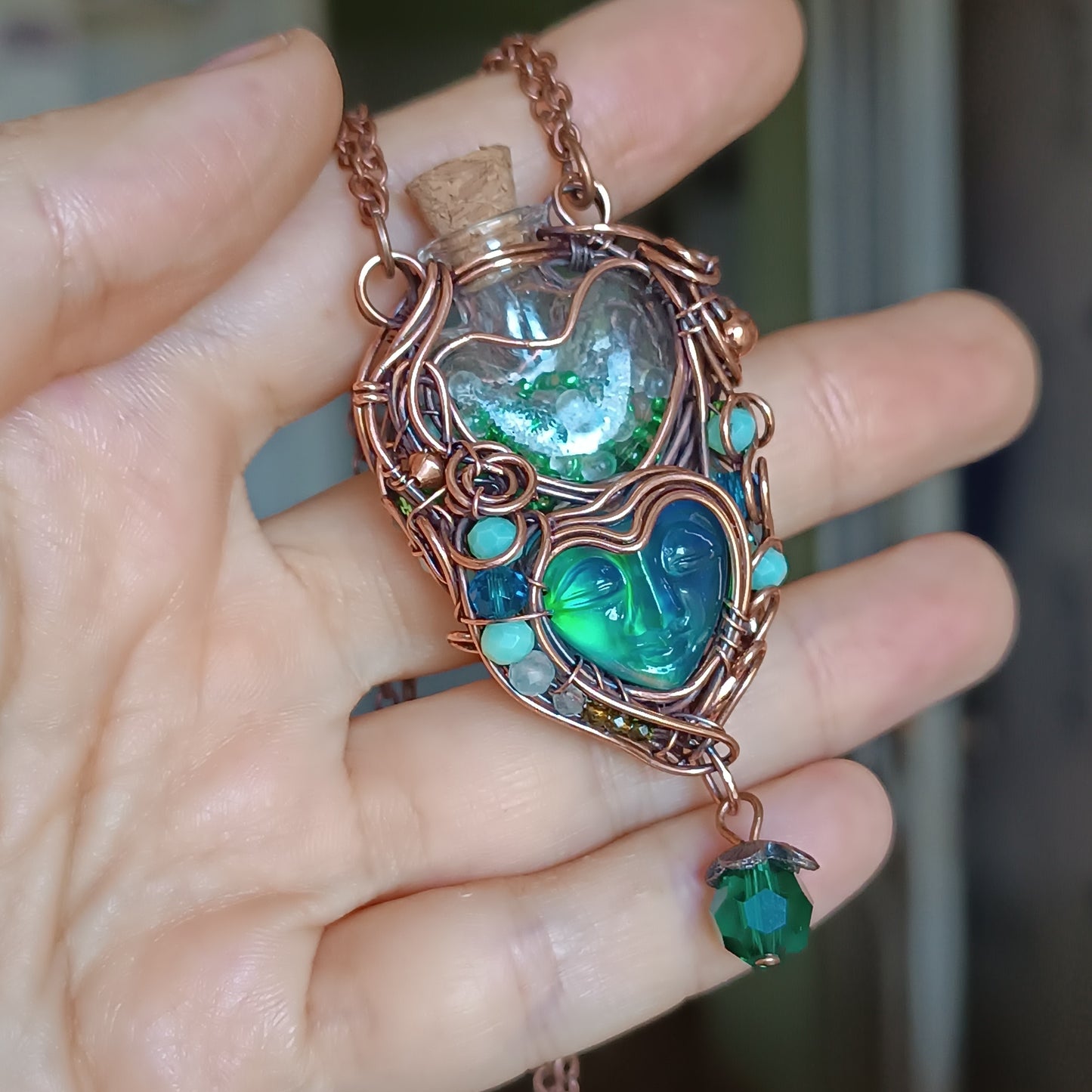Aurora fairy. Vial necklace
