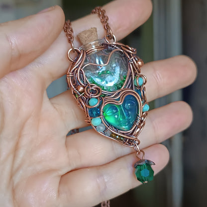 Aurora fairy. Vial necklace