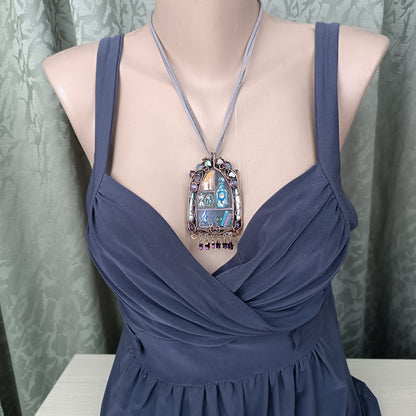 "Tiny magician". Wearable art necklace.