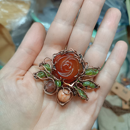 For Cheryl. Carnelian rose garden necklace
