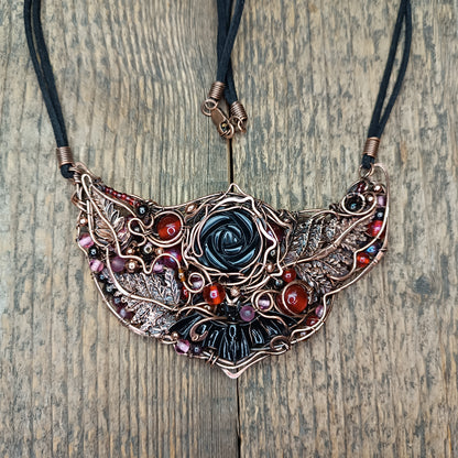 Dark rose statement necklace