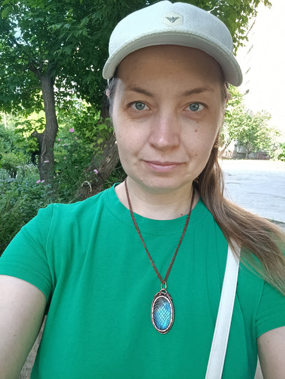 Wire wrapped tree of life necklace.