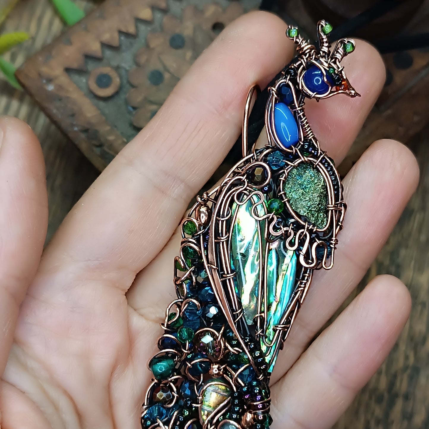 Peacock necklace