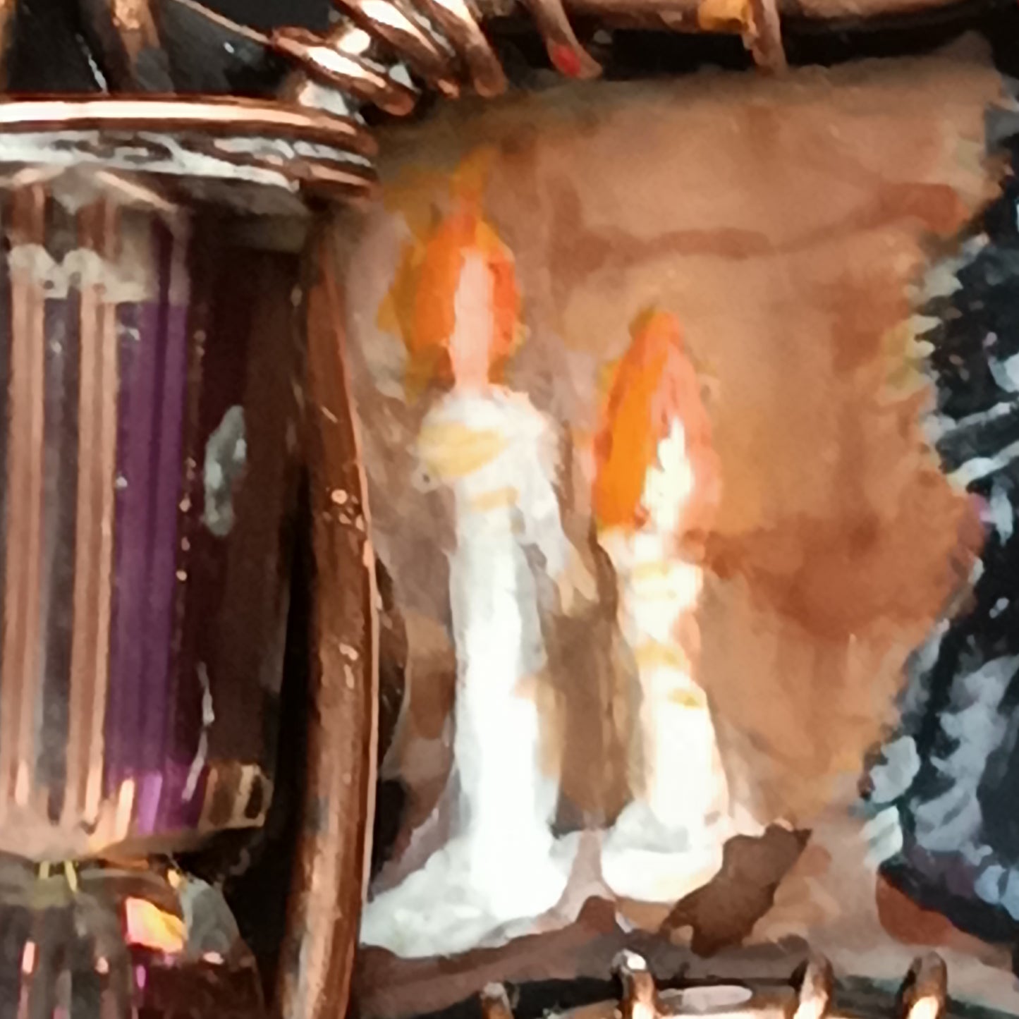 Halloween story. Painted bat necklace