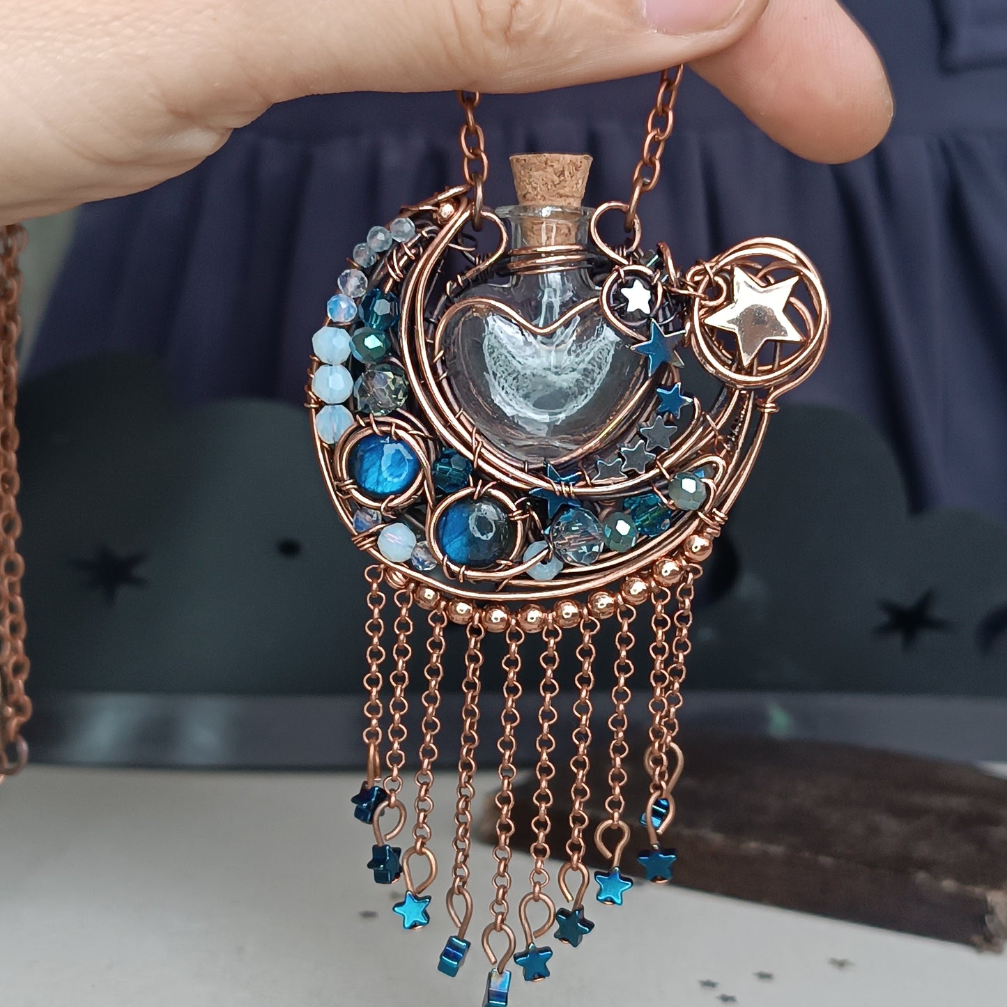 Love you to the moon and back. Vial necklace